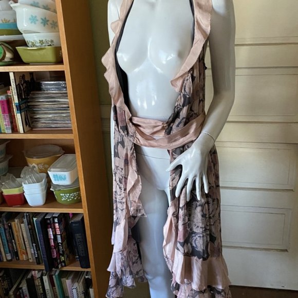 MARIA BLANCA NERO SILK FLORAL  WRAP DRESS - Picture 5 of 6